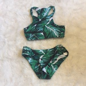 Shein tropical leaf print bikini